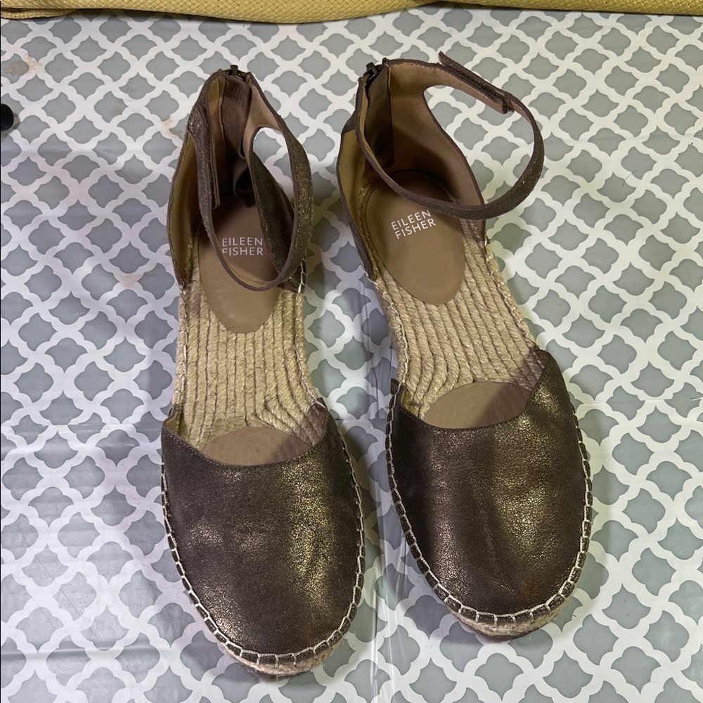 Eileen Fisher Women's Bronze Espadrille Flats size 11